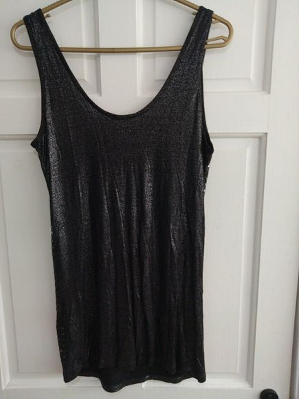 Jane Norman Blouse Size 14 Black Sleeveless Silver Studs - Picture 3 of 5